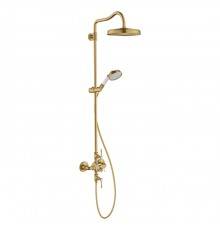 Axor Montreux Showerpipe Душевая стойка с верхним душем 24см., термостатическим смесителем, ручным душем и шлангом, цвет: шлифованное золото. 16572250
