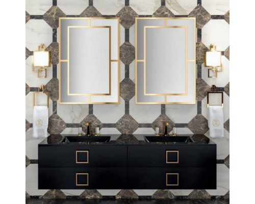 Oasis Daphne Композиция №31 Комплект мебели подвесная, 174х52.5хh220см, цвет: glossy Black/золото. Oasis Daphne Композиция №31 Комплект мебели подвесная, 174х52.5хh220см, цвет: glossy Black/золото.