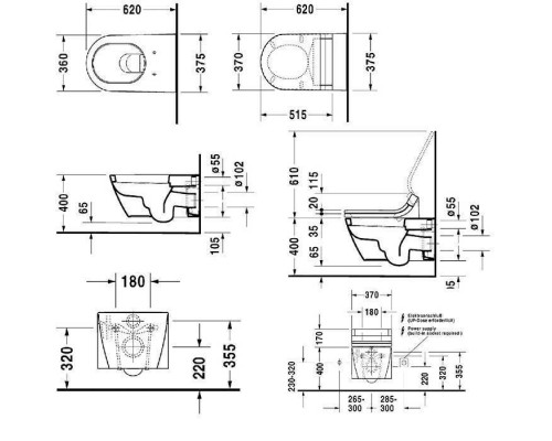 Duravit Starck 2 Унитаз подвесной 62х37.5см, с креплением, цвет: белый. 2533090000