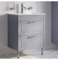 Тумба с раковиной IDDIS Oxford 60 напольная, светло-серая, раковина 0136000i28