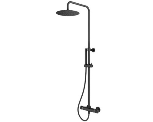 Plumberia Selection IXO Душевая стойка, верхний душ 25см., с термостетическим смесиетлем, ручной душ, шланг 15см, цвет: черный матовый. XO6302NO Plumberia Selection IXO Душевая стойка, верхний душ 25см., с термостетическим смесиетлем, ручной душ, шланг 15см, цвет: черный матовый. XO6302NO