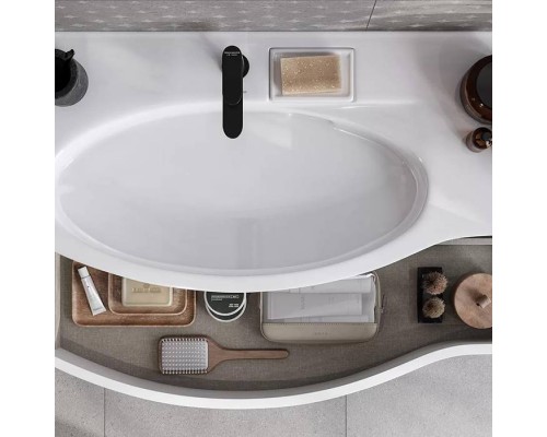 Kerama Marazzi Riva Раковина 100.7х48х15см., накладная, мебельная, с крепежом, левая, 1 отв., с переливом, цвет: белый глянцевый Kerama Marazzi Riva Раковина 100.7х48х15см., накладная, мебельная, с крепежом, левая, 1 отв., с переливом, цвет: белый глянцевый