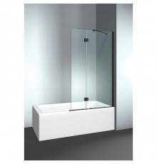 VismaraVetro Шторка на ванну PV 54х150Hсм, размер 90-92(50+40)см, DX (правая), стекло Transparent 04,Matt Black 09, петли С67 внутр. открытие, TPA. VPV040905401500DT