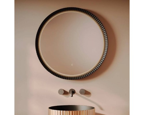 Artceram Зеркало Lord Oslash;76 см в керамической раме с LED-подсветкой и сенсорным выключателем, цвет: черный матовый. ACS018 17