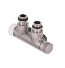 Узел нижнего подключения термостатический SR Rubinetterie угловой 1/2 х3/4 Е Никель матовый (левый) 0685-1500NSE0