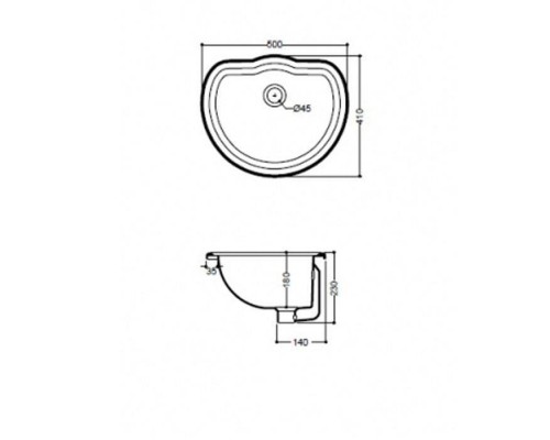 Kerasan Retro Раковина 50х41 см, без отв., с переливом, цвет: белый. 103101bi*0