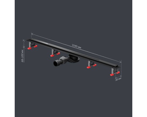 W01SC-S11-100-05BM Трап для душа линейный, универсальный затвор Slim line, 100 см W01SC-S11-100-05BM Трап для душа линейный, универсальный затвор Slim line, 100 см