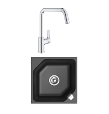 Комплект Мойка Rivelato Locus LS-50 antracite + Смеситель Grohe Eurosmart