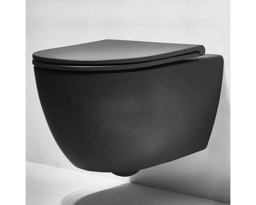 Simas Trevi Унитаз 56х37см., подвесной, безободковый, цвет: черный матовый. F85, TRV18nero matt Simas Trevi Унитаз 56х37см., подвесной, безободковый, цвет: черный матовый. F85, TRV18nero matt