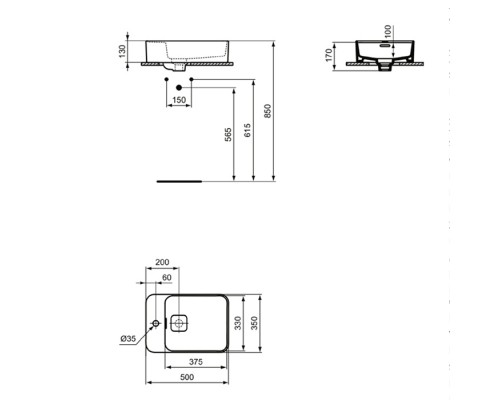 Ideal Standard Strada II Раковина 50x35см., накладная, 1 отв., цвет: белый. T296401