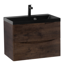 Тумба с раковиной BelBagno Marino 60, подвесная, rovere moro, черная раковина