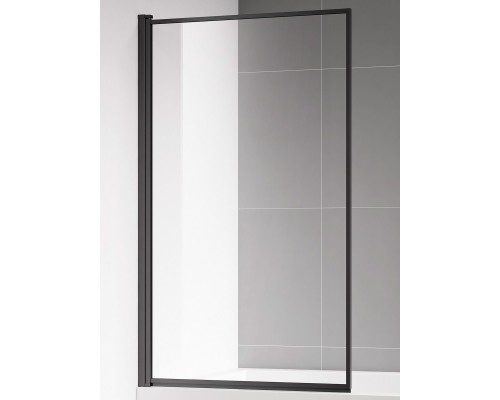 Шторка на ванну AQUAme 900*1400мм, толщина стекла 6мм, цвет профиля матовый черный. Левая
