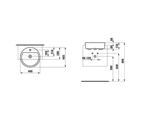 Laufen Living City Раковина 46х46х14 см, 1 отв., цвет: белый. 8.1343.1.000.104.1 Laufen Living City Раковина 46х46х14 см, 1 отв., цвет: белый. 8.1343.1.000.104.1