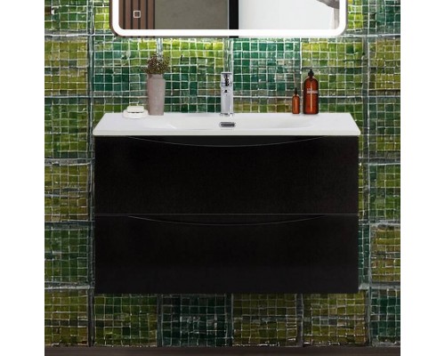 Тумба под раковину BelBagno Marino-cer-n 80 подвесная, nero lucido