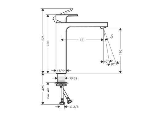 Hansgrohe Vernis Shap Смеситель для раковины, излив 190 мм, цвет: матовый черный . 71591670 Hansgrohe Vernis Shap Смеситель для раковины, излив 190 мм, цвет: матовый черный . 71591670
