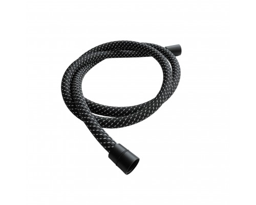 AQM1503MB Шланг душевой текстиль, ПВХ, 1500 мм, с латун конич гайкой и защитой от скруч, черный мат AQM1503MB