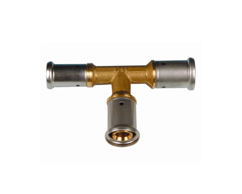 Тройник переходный уменьшенный с двух сторон, латунь пресс, 26x26x16, HENCO 11P-262616