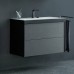 Duravit XViu Тумба подвесная 80x48x50.3см, 2 ящика, с раковиной без перелива, с 2 отв под смес, цвет: dark brushed oak/чёрный матовый. XV4615EB272P