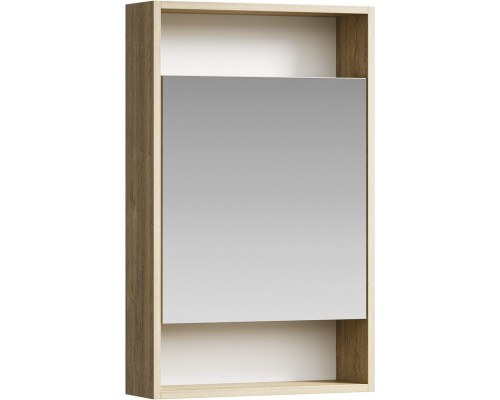 AQ SIT0405DB Сити Шкаф зеркальный 500х800х150 мм, пр/лев, дуб балтийский SIT0405DB
