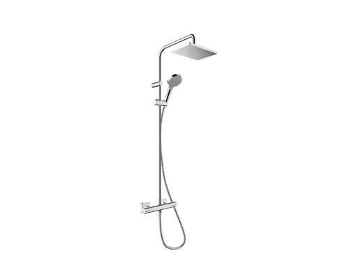 Hansgrohe Vernis Shape Душевая система: стойка с верхним душем и термостатом, цвет: хром. 26286000 Hansgrohe Vernis Shape Душевая система: стойка с верхним душем и термостатом, цвет: хром. 26286000