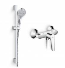 Душевой комплект Смеситель для душа Hansgrohe Logis E 71602000 + Гарнитур Vernis Blend 26275000 хром