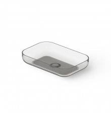 Dea Design Washbasins Раковина 58х38х12см., накладная, без отв., Glasstek, прозрачная смола, цвет: Smoky Black R4. DD9103 580 R4