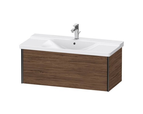 Duravit XViu Тумба подвесная 101x46.9x40.5см, с раковиной, 1 ящик, цвет: walnut dark/черный матовый. 2332100000,  XV40170B221