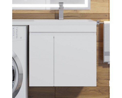 Тумба под раковину Uperwood Magenta 50 под стиральную машину, подвесная, с дверцами, белая Тумба под раковину Uperwood Magenta 50 под стиральную машину, подвесная, с дверцами, белая