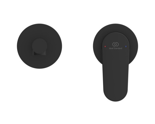 Ideal Standard Ceralife O Смеситель для раковины, настенный, излив: 18см., без донного клапана, для монтажа с A1313NU цвет: чёрный матовый. BE019XG