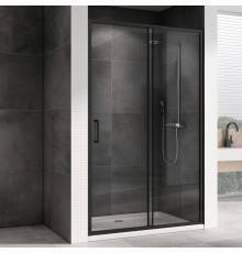 Душевая дверь в нишу Abber Schwarzer Diamant AG30150B5 150 см, профиль черный, стекло прозрачное