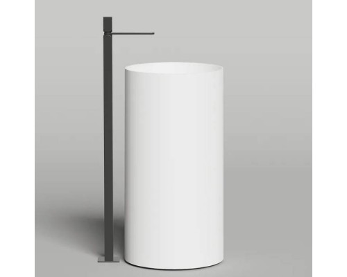 Salini Armonia Round 01 Раковина напольная 45х45х90см, слив в пол, без отв. под смес, с декор.накладкой, мат-л: S-Sense, цвет: белый глянцевый. 130411G слив в пол