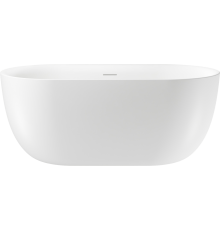Акриловая ванна Wellsee Chic Riviera 150x80 см, отдельностоящая, белая, овальная, на ножках, со сливом-переливом, с донным клапаном