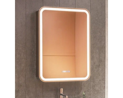 AQM9203 600х800 Зеркальный шкаф ПРАВЫЙ с подсветкой, подогревом и часами, корпус Антрацит AQM9203