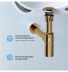 Комплект Wellsee Drainage System 182106003, с универсальным донным клапаном, золото