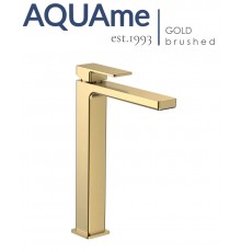 Смеситель для раковины AQUAme Savona 250 шлифованное золото AQM6814BG