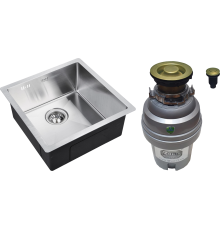 Комплект Мойка Zorg Inox R 4444 + Измельчитель ZR-75 D BRONZE