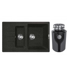 Комплект Мойка Lava D2.BAS basalt + Измельчитель KUCHENSTERN Muhle 353MU35