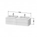 Duravit Happy D.2 Plus Тумба подвесная 160x55х40.8см, с 2 раковинами и 4 ящиками, цвет: stone grey satin matt. 2360600000, HP4974B9292, HP032HB8080