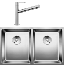 Комплект Мойка кухонная Blanco Andano 340/340-U + Смеситель Ambis Ambis 523118