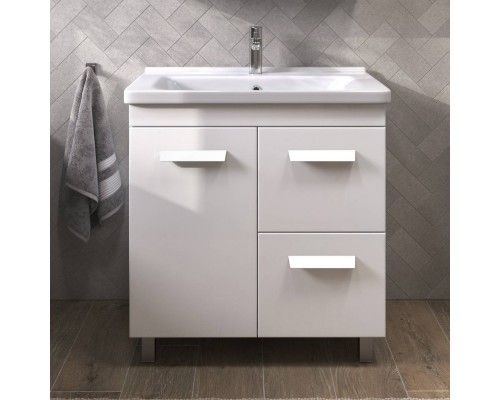 Тумба с раковиной Vigo Nova 80 напольная, белая, раковина Миранда 80