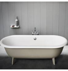 Agape Ottocento Small Ванна отдельностоящая 155x77.5x58 см, слив-перелив полированный хром, цвет: светло-серый. AVAS0967ZLSP