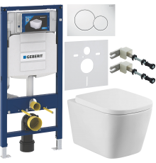 Комплект Унитаз подвесной BelBagno Albano BB120CHR + Крышка BB120SC с микролифтом + Инсталляция Geberit Duofix UP 320 111.300.00.5 + Кнопка Sigma 01 115.770.11.5 белая + Крепления 111.815.00.1 к стене + Шумоизоляция 156.050.00.1