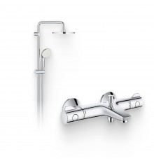 Душевой комплект Термостат Grohe Grohtherm 800 34567000 для ванны с душем + Стойка New Tempesta Rustic 26452001