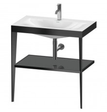 Duravit XViu Консоль напольная, 80x48x85см с полкой, с раковиной без перелива, 1 отв., цвет: black matt/flannel grey high gloss lacquer. XV4715OB289