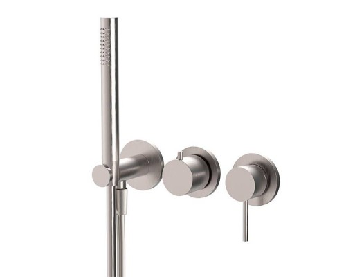 Fima Carlo Frattini Spillo Steel Смеситель для душа, встраиваемый, на 2 источника, с ручным душем, цвет: нержавеюшая сталь. F3049WX8SINOX Fima Carlo Frattini Spillo Steel Смеситель для душа, встраиваемый, на 2 источника, с ручным душем, цвет: нержавеюшая сталь. F3049WX8SINOX