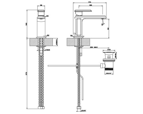 Gessi Eleganza Смеситель для раковины на 1 отверстие с донным клапаном, цвет: Finox. 46001#149