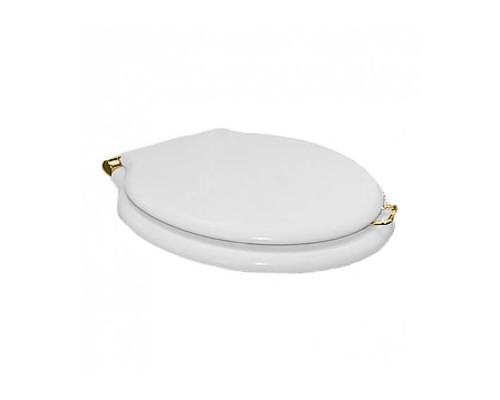 DevonDevon Etoile/New Etoile Сиденье для унитаза из мдф, микролифт, цвет: белый лакированный/золото светлое. 3IBSEBIAET/(2IBSEBIAET)