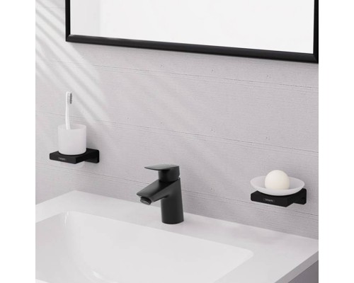 Hansgrohe Logis Смеситель для раковины, 1 отв., с донным клапаном Push-Open, цвет: черный матовый. 71077670 Hansgrohe Logis Смеситель для раковины, 1 отв., с донным клапаном Push-Open, цвет: черный матовый. 71077670