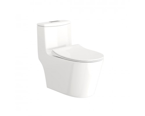 Унитаз-моноблок напольный Teymi Solli T41101 глянцевый белый