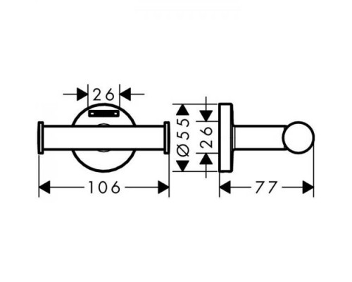 Hansgrohe Logis UA Двойной крючок, подвесной, цвет: хром. 41725000 Hansgrohe Logis UA Двойной крючок, подвесной, цвет: хром. 41725000